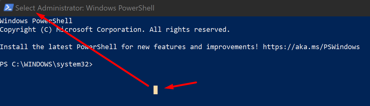 Windows PowerShell freezes when a selection is being made